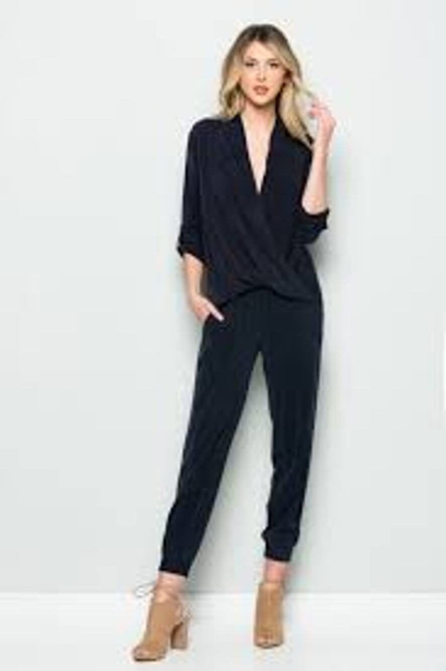MAVEN West REVOLVE Black Tencel High Rise Jogger Pant Pockets Small S COMFY
